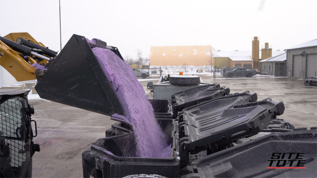 SiteTote refilling with dyed salt
