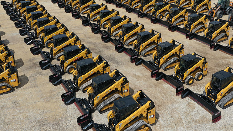 Nate's Snow equipment with Virnig plows - overhead view